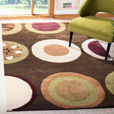 2'x3' Floral Tufted Accent Rug Brown - Safavieh 2 2'x3' Floral Tufted Accent Rug Brown - Safavieh - Image 2