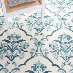 3'x5' Jacquard Hooked Accent Rug Ivory/Turquoise - Safavieh 11 3'x5' Jacquard Hooked Accent Rug Ivory/Turquoise - Safavieh -Safavieh Rug Outlet Store GUEST 09343104 8a02 4d2e be39 75407e25fa3f