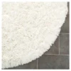 White Solid Shag And Flokati Tufted Round Accent Rug 4' - Safavieh