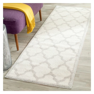 2'X7' Runner Outdoor Patio Rug Beige/Light Gray - Safavieh 1 2'X7' Runner Outdoor Patio Rug Beige/Light Gray - Safavieh