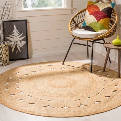 Noemi Solid Woven Round Rug - Safavieh 2 Noemi Solid Woven Round Rug - Safavieh - Image 2