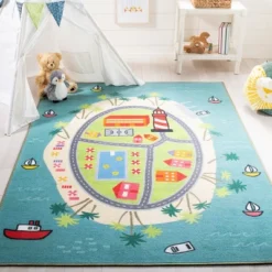 Safavieh Rug Outlet Store 4 Kids Playhouse KPH202 Power Loomed Area Rug - Safavieh