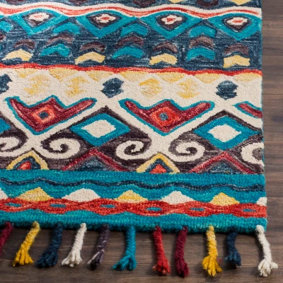 2'x3' Julie Geometric Design Tufted Accent Rug Blue/Red - Safavieh 1 2'x3' Julie Geometric Design Tufted Accent Rug Blue/Red - Safavieh